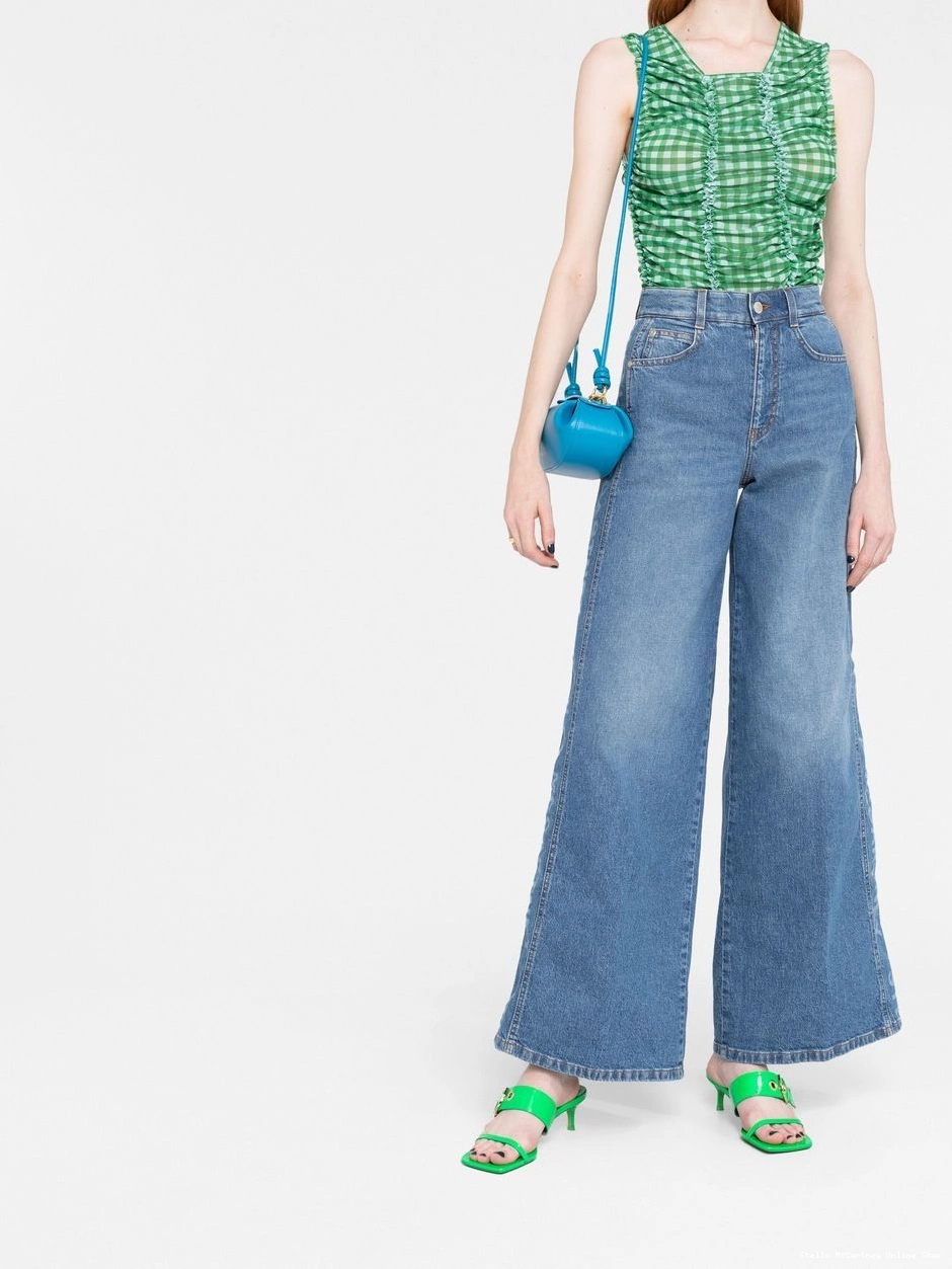 Affordable logo-tape wide-leg Women Stella jeans McCartney 0711